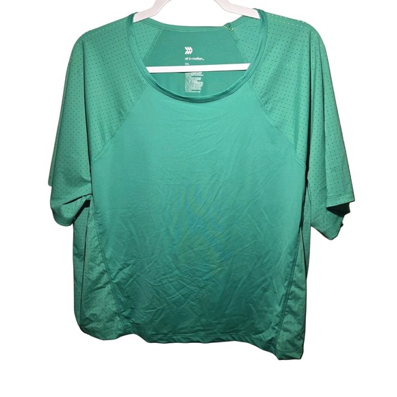 all in motion Tops - All in Motion Teal Green Perforated Activewear T-Shirt XXL Short Sleeve Workout